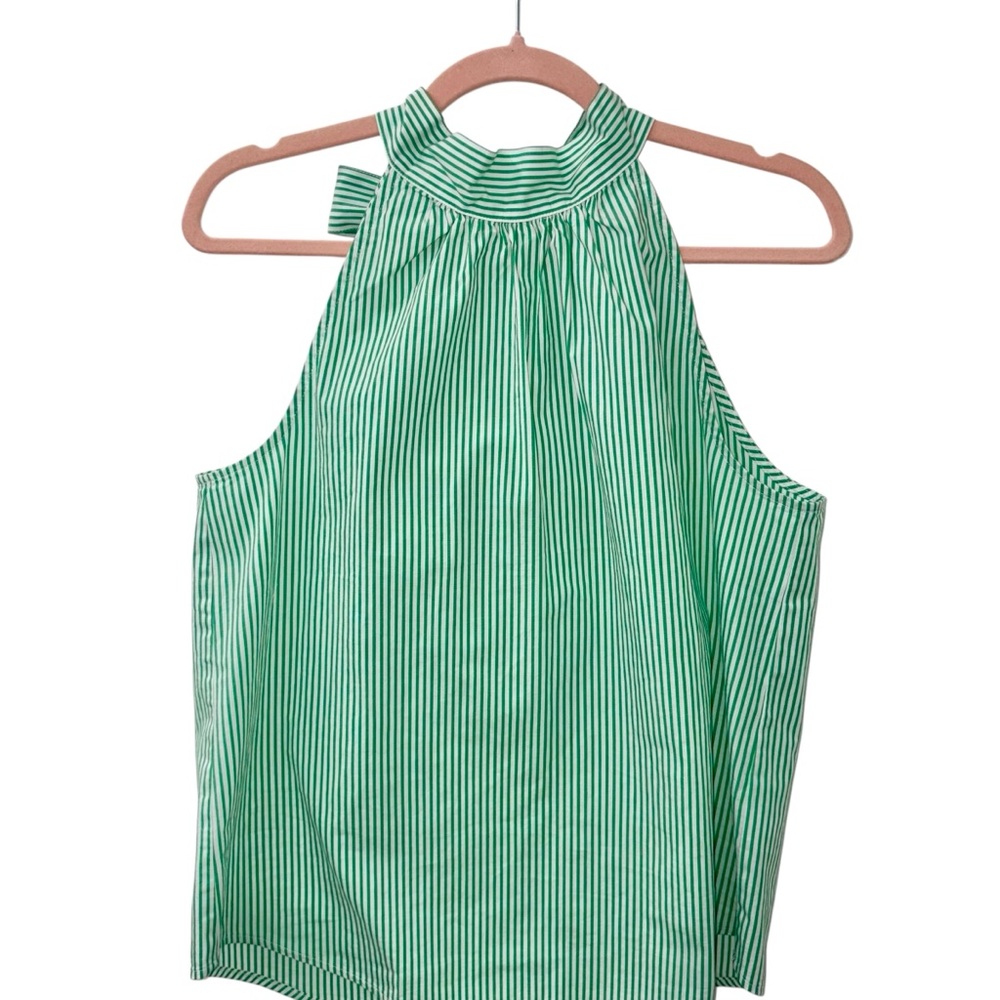 J.crew Green Striped Halter Top size 6